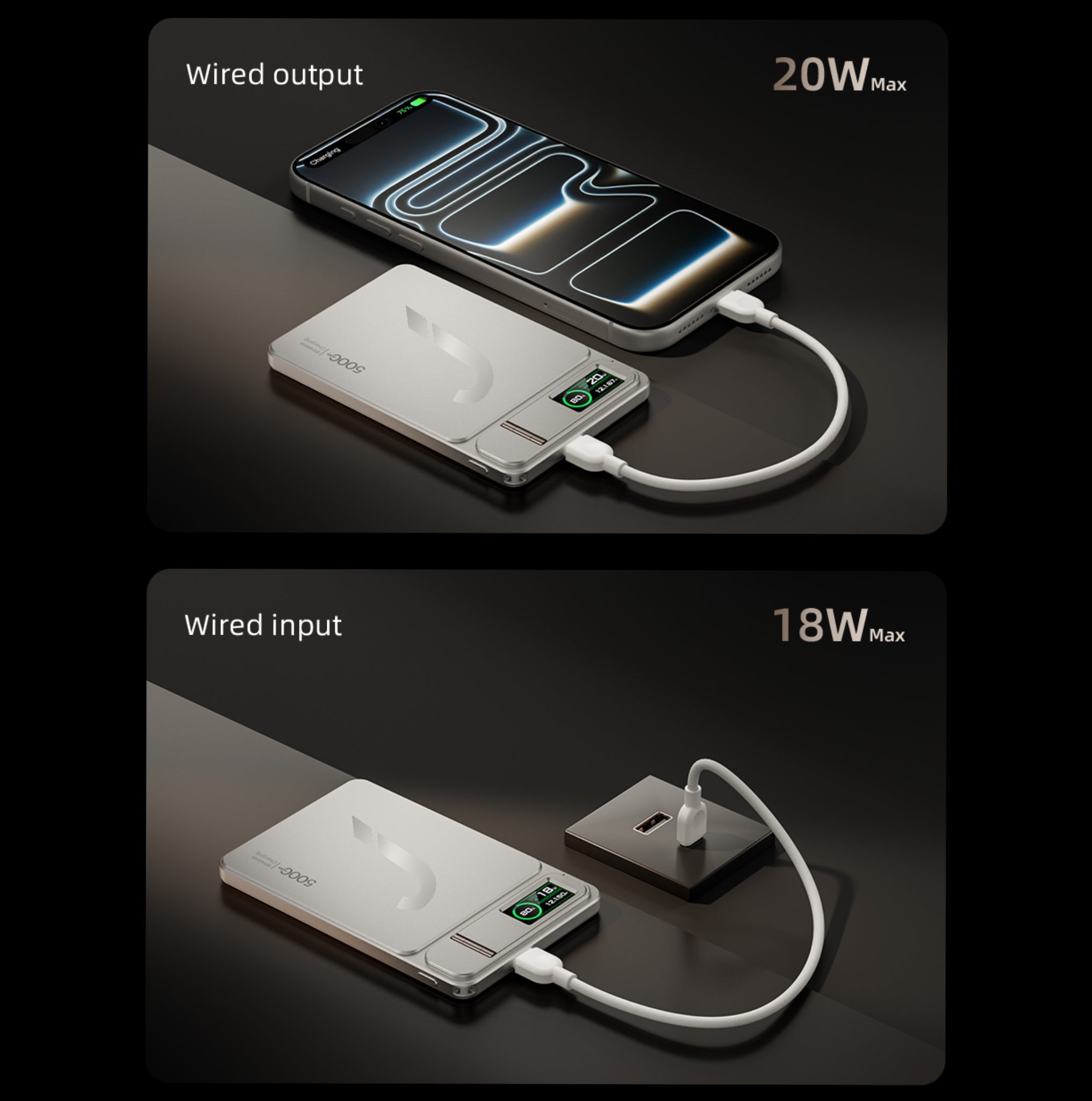 Batterie Externe Universelle 5000mAh/10000mAh - MageSafe - Compatible Iphone, Android & type-C - 3en1